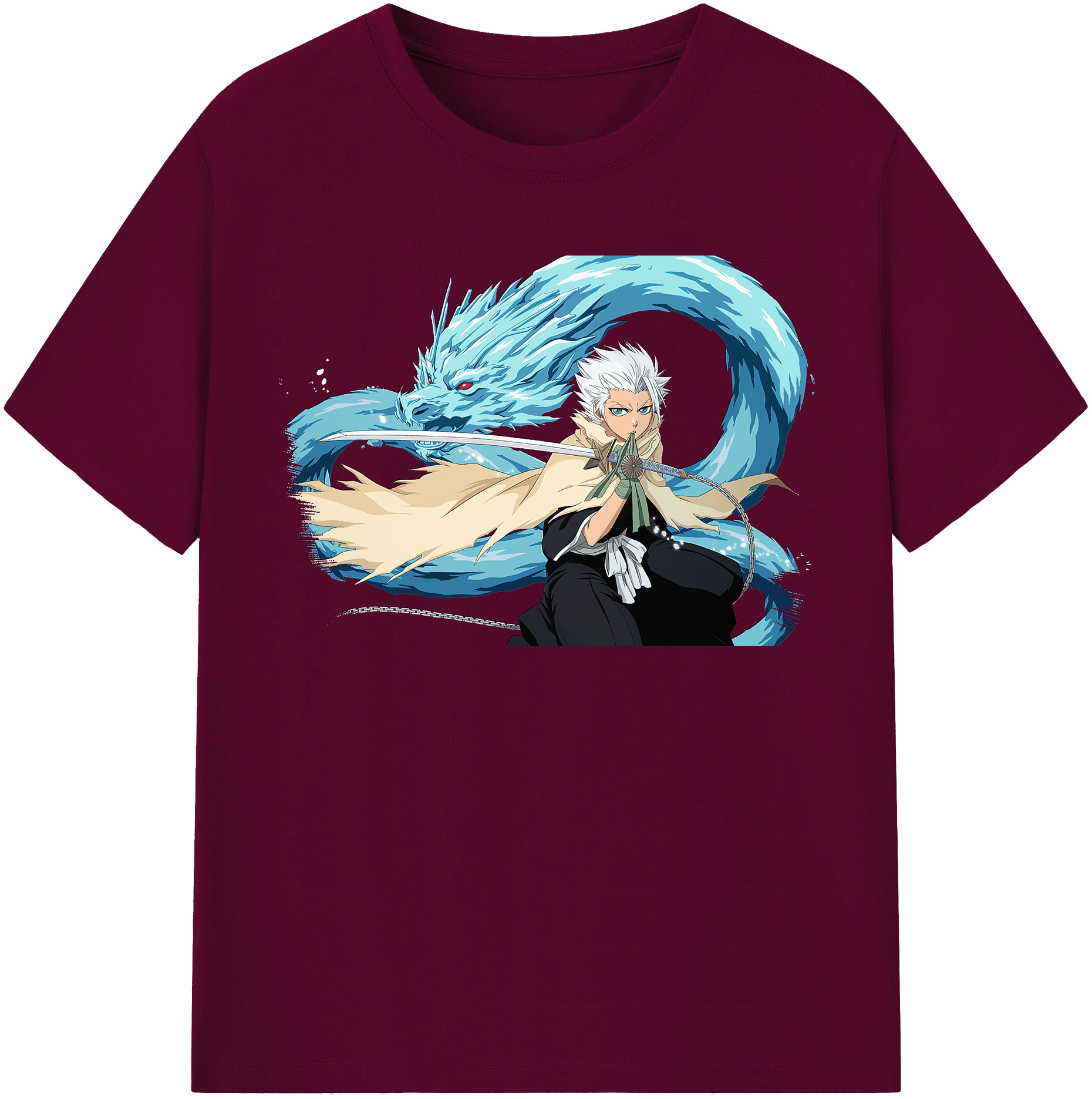 （画像用） ブリーチ 日番谷冬獅郎（ひつがや とうしろう） BLEACH Hitsugaya Toushirou レディースカジュアルプリントTシャツ（綿100％）